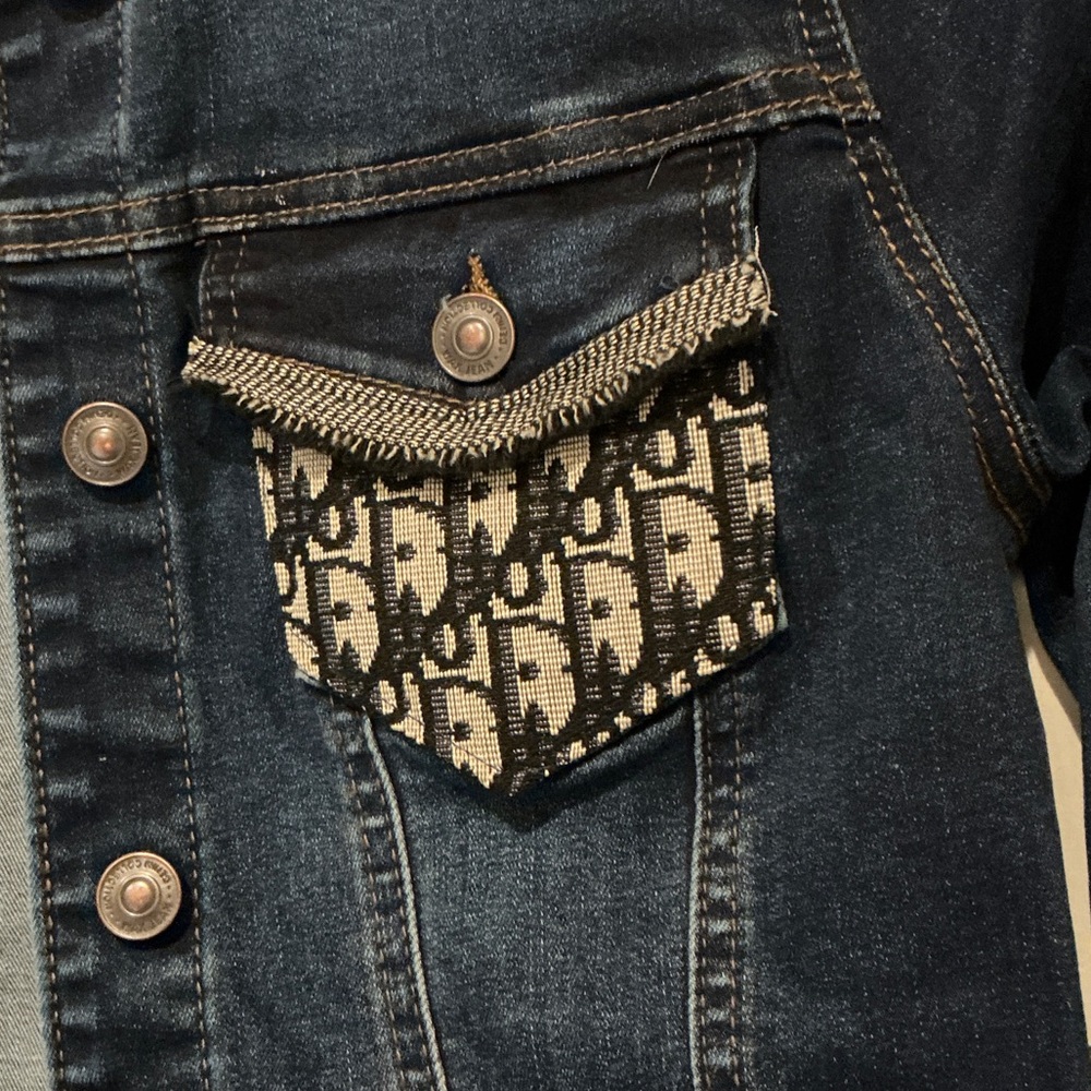 Christian Dior trimmed custom dark denim jacket xs/s - Picture 2 of 6